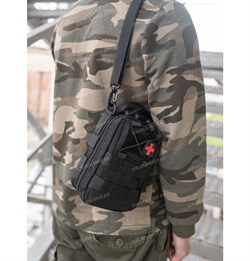 Сумка медицинская с плечевым ремнем molle черный rep-500black - фото 22608