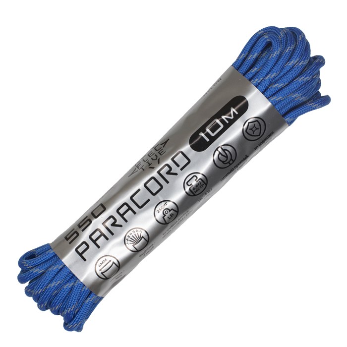 Шнур паракорд мини 550 Cord nylon 10м световозвращающий blue 179748 - фото 36048